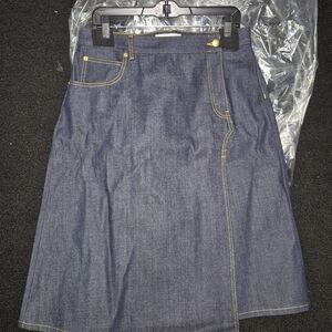 Tory Burch Blue Denim Midi Skirt